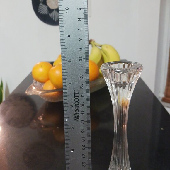 BEAUTIFUL MIKASA Park Lane Crystal Candle Holder 8" Convex Shape - Picture 2 of 5